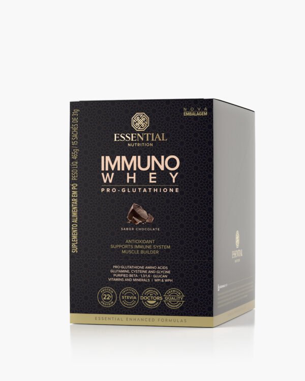 Immuno Whey Pro Glutathione Cacao 465g - Display c/15 sachês de 31g Essential